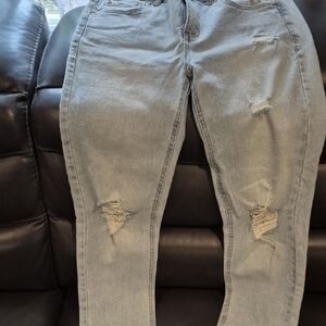 Seven7 Light Blue Distressed Boyfriend Jeans